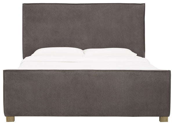 Krystanza - Weathered Gray - King Upholstered Panel Bed