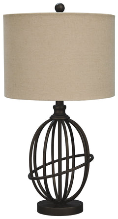 This table lamp-'s armillary-inspired design illuminates your home with revolving style. Complemented by a dark brown finish, it-'s a sophisticated match for your traditional decor.<br><br><b>Additional Dimensions</b><br><ul><li>Shade: 0-"</li><li>Base: 0