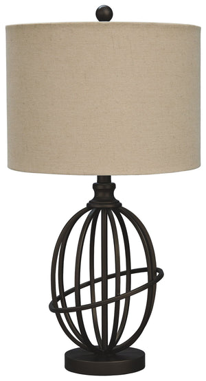 This table lamp-'s armillary-inspired design illuminates your home with revolving style. Complemented by a dark brown finish, it-'s a sophisticated match for your traditional decor.<br><br><b>Additional Dimensions</b><br><ul><li>Shade: 0-"</li><li>Base: 0