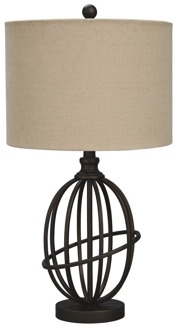 This table lamp-'s armillary-inspired design illuminates your home with revolving style. Complemented by a dark brown finish, it-'s a sophisticated match for your traditional decor.<br><br><b>Additional Dimensions</b><br><ul><li>Shade: 0-"</li><li>Base: 0