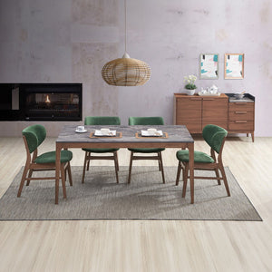 Bevis - Side Chair (Set of 2) - Green & Walnut