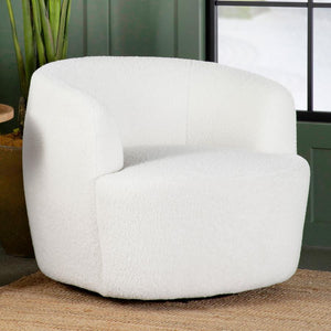  this swivel chair invites you to curl up and relax. Rotating a full 360 degrees