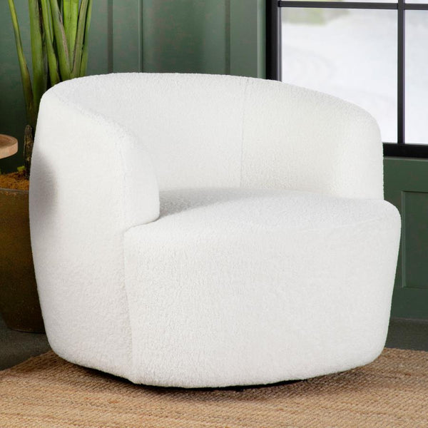  this swivel chair invites you to curl up and relax. Rotating a full 360 degrees