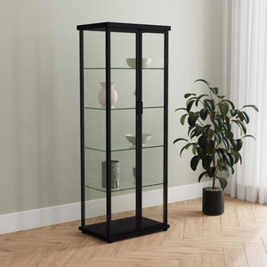 the cabinet features rounded corners and a neutral finish