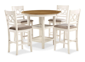 Cori - 5 Piece Counter Dining Set - Bisque / Brown