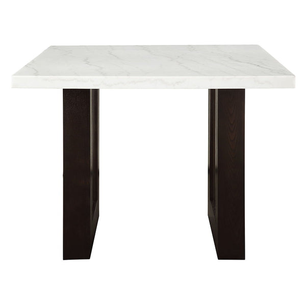 Edwyn - Counter Height Table - White Natural Marble Top & Espresso Finish