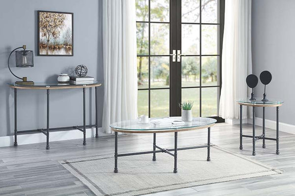  Dark - 47-"<br/><br/><b>Product Features</b><ul><li>KD</li><li>Water Pipe Style</li><li>Tempered Glass Table Top</li><li>Metal Frame</li><li>Case: 1Pc/1Ctn</li><li>Finish: Clear Glass & Sandy Gray Finish</li><li>Style: Indust