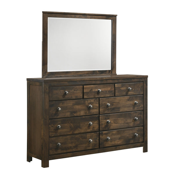 The Blue Ridge Mirror by New Classic Furniture is a sustainable marvel, crafted with an eco-friendly ethos using reclaimed solid wood from various sources. Embracing the naturally timeworn appearance of aged wood, each mirror showcases unique characterist