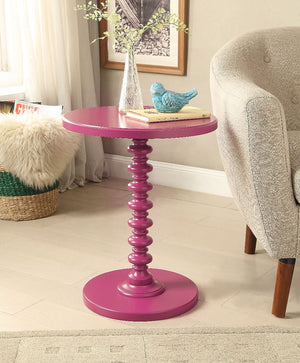 KD, Round Pedestal Table (No Storage), Wooden Round Top & Base (NO Apron), Wooden Turned Pedestal