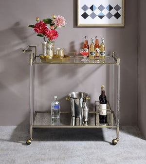 Rectangular Serving Cart2 Tier ShelfTempered Glass8 Bottles Wine Holder<br/><br/><b>Product Features</b><ul><li>Rectangular Serving Cart</li><li>2 Tier Shelf</li><li>Tempered Glass</li><li>8 Bottles Wine Holder</li><li>Case: 1Pc/1Ctn</li><li>Style: Contem