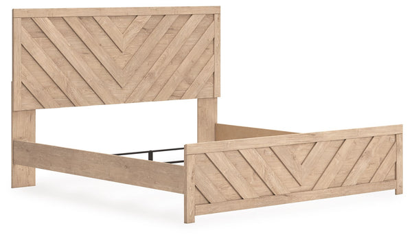 Sanginlane - Tan - King Panel Bed
