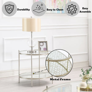 Zaba - End Table - Pearl Silver