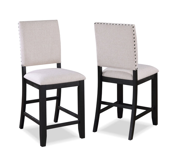 Regent - 6 Piece Counter Dining Room Set - Charcoal Black / Beige