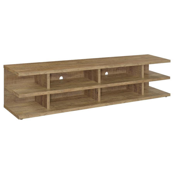 This expansive entertainment center transforms your living room, serving as a TV console, media console, and entertainment unit all in one sleek piece. Its 78-inch profile, engineered wood core, and scratch-resistant and eco-friendly laminate veneer ensur