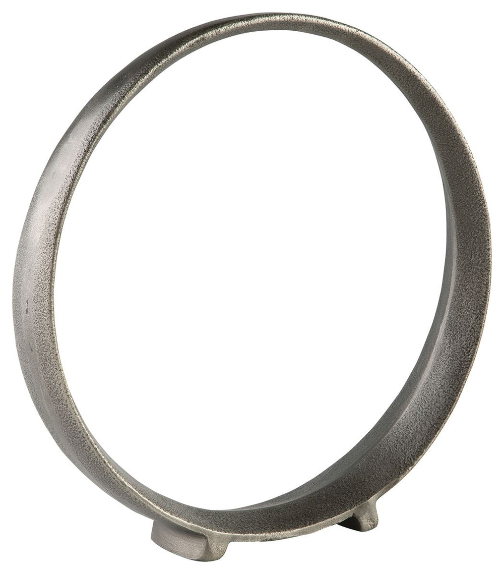 A modern take on classic geometric design, this sculpture rounds out your decor in sleek style. The antiqued pewter-tone finish has a chic appeal that remains versatile, suiting spaces from contemporary to casual.<br/><br/><b>Product Features</b><ul><li>S