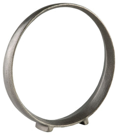 A modern take on classic geometric design, this sculpture rounds out your decor in sleek style. The antiqued pewter-tone finish has a chic appeal that remains versatile, suiting spaces from contemporary to casual.<br/><br/><b>Product Features</b><ul><li>S