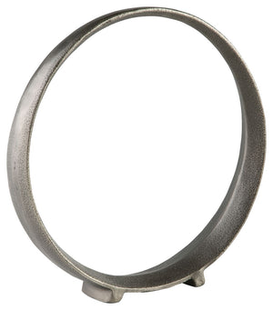 A modern take on classic geometric design, this sculpture rounds out your decor in sleek style. The antiqued pewter-tone finish has a chic appeal that remains versatile, suiting spaces from contemporary to casual.<br/><br/><b>Product Features</b><ul><li>S