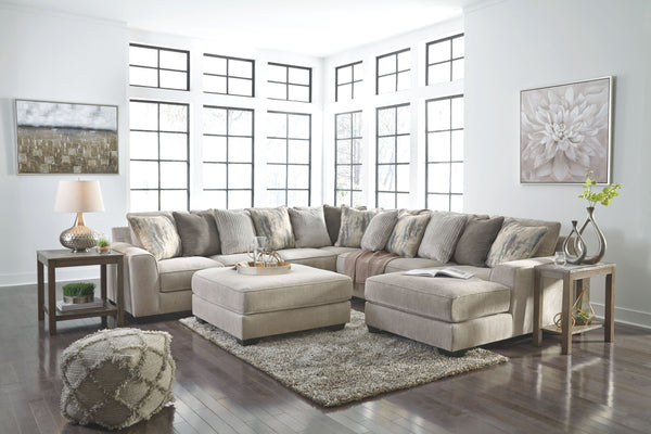 Plush and lovely, this living room set delights with deep comfort. Itâ€™s casually styled with big, roomy seats and modern textured chenille upholstery. Youâ€™ll find comfort in its soft back and reversible seat cushions. <h4><b>Ardsley - Pewter - LAF Sof