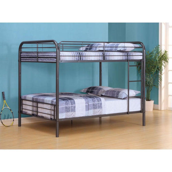 With a clean industrial style, the Bristol collection gives kids a cozy place to sleep. This full-over-full bunk bed offers a convertible design that allows transforming the stacked bed into two single beds and features superior quality metal for durabili