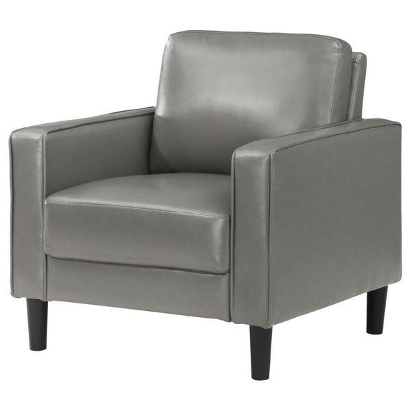 Ruth - Upholstered Track Arm Accent Chair - Gray