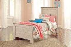 This twin panel bed is the ultimate statement piece for a coastal cottage or shabby chic inspired retreat. Whitewashed finish is wonderfully easy on the eyes. Faux plank cap rails on the headboard and footboard infuse a driftwoody look that has our minds 