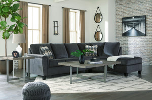Abinger - Smoke - Right Arm Facing Chaise Sleeper 2 Pc Sectional