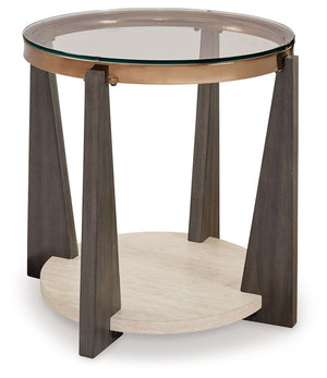 A modern twist on mixed-media design, this end table is totally brilliant. Solid wood legs and a faux travertine shelf merge splendidly with the metal frame for a fresh, contemporary aesthetic. Talk about the perfect spot for cocktails and morning coffee 