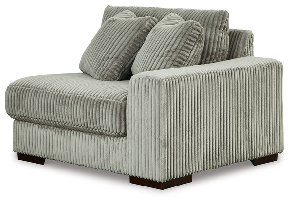 This right-arm facing corner chair is made with polyester upholstery. Pairs with other items in the series to make a sectional.<br><br><b>Additional Dimensions</b><br><ul><li>Arm height: 24-"</li><li>Seat depth: 28-"</li><li>Seat height: 21-"</li><li>Top 