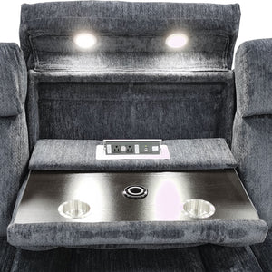 Dalton - Power Reclining Sofa And Loveseat - Lucky Charcoal