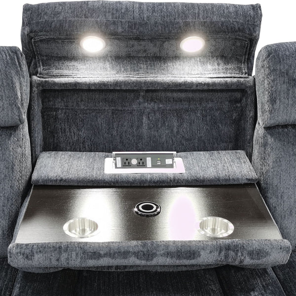 Dalton - Power Reclining Sofa And Loveseat - Lucky Charcoal