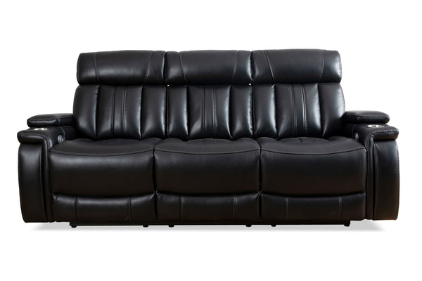 Royce - Power Reclining Sofa And 2 Recliners - Black