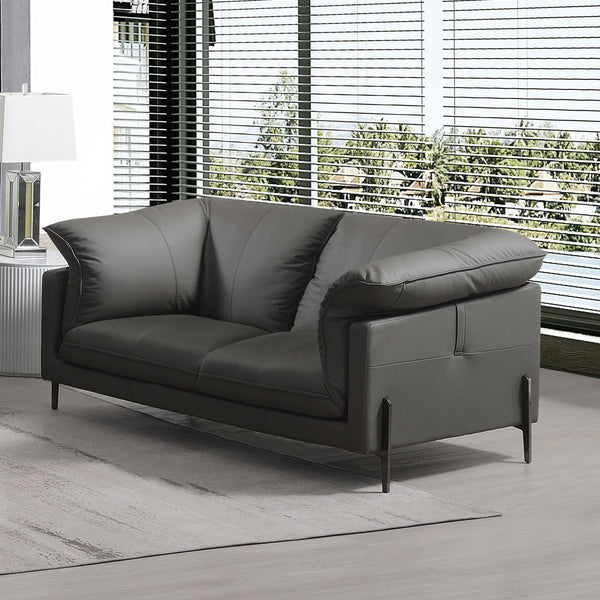 Tadi collection sofa in black leather exudes modern elegance and sophistication. With its clean lines and plush seating, it offers a perfect blend of comfort and style. Ideal for contemporary living spaces, the Tadi sofas provide a luxurious feel, making 