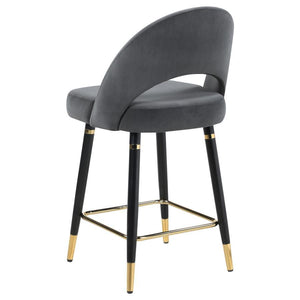 Lindsey - Velvet Upholstered Counter Chair (Set of 2) - Gray