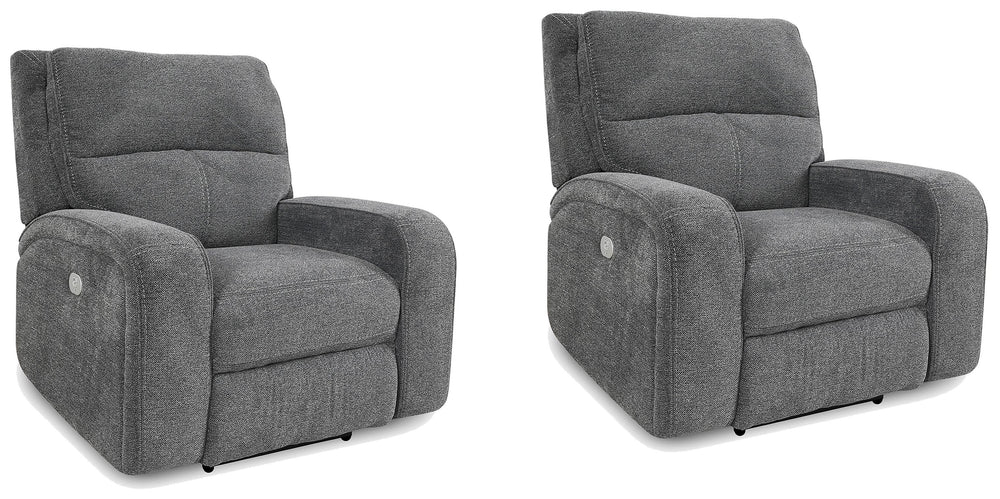 Take a seat and recline in seconds in this smooth and stylish Power Recliner. More than just beautiful, this innovative chair takes comfort to new heights with just the touch of a button. Offering effortless relaxation, it-'s sure to become your favorite 