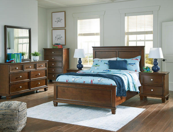 Whether your personal aesthetic is modern farmhouse or American classic, this bedroom set adds a warm, rich presence that-'s always right at home. Timeless casual design. Made with hardwood solids, birch veneer and MDF substrate. Rich brown cherry color f