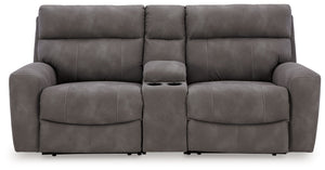Next-Gen Durapella - Slate - 3-Piece Power Reclining Sectional Loveseat With Console
