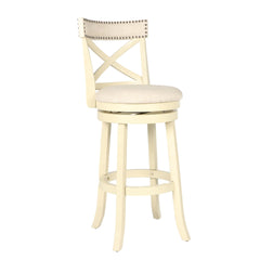 The New Classic Furniture York Pub Height Swivel Bar Stool offers long-lasting strength and durability with its Rubberwood solids and manufactured wood construction. The circular footrest enhances stability, while the 360-degree swivel feature provides co