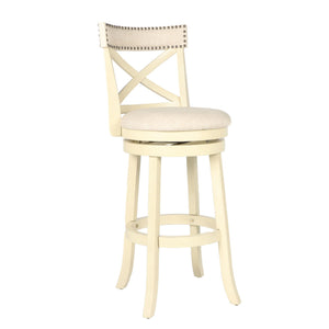 The New Classic Furniture York Pub Height Swivel Bar Stool offers long-lasting strength and durability with its Rubberwood solids and manufactured wood construction. The circular footrest enhances stability, while the 360-degree swivel feature provides co