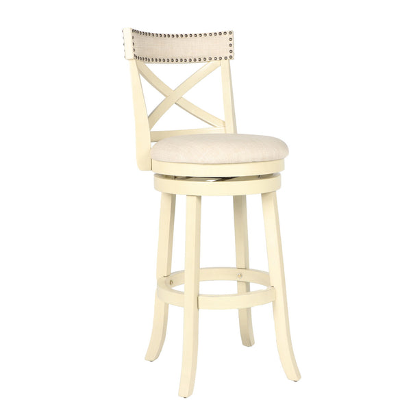 The New Classic Furniture York Pub Height Swivel Bar Stool offers long-lasting strength and durability with its Rubberwood solids and manufactured wood construction. The circular footrest enhances stability, while the 360-degree swivel feature provides co