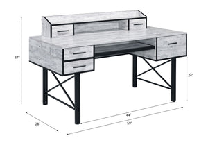Safea - Desk - Antique White & Black Finish