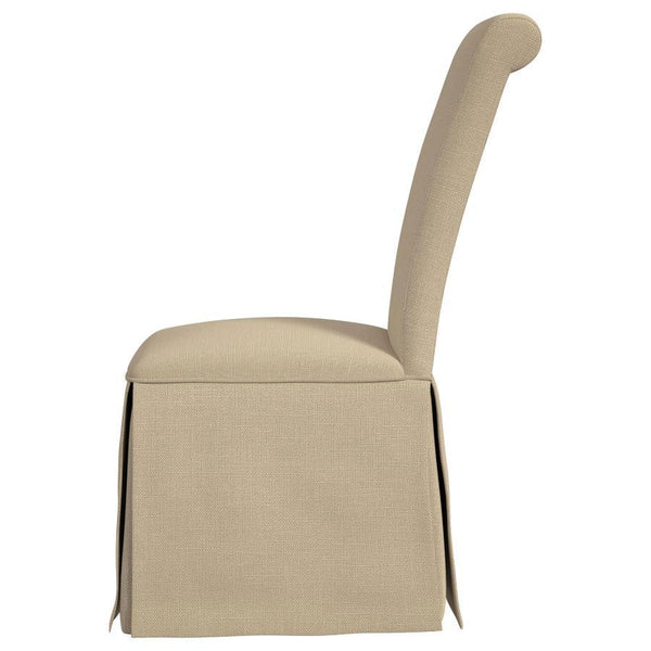 Shawna - Upholstered Skirted Dining Chair (Set of 2) - Khaki