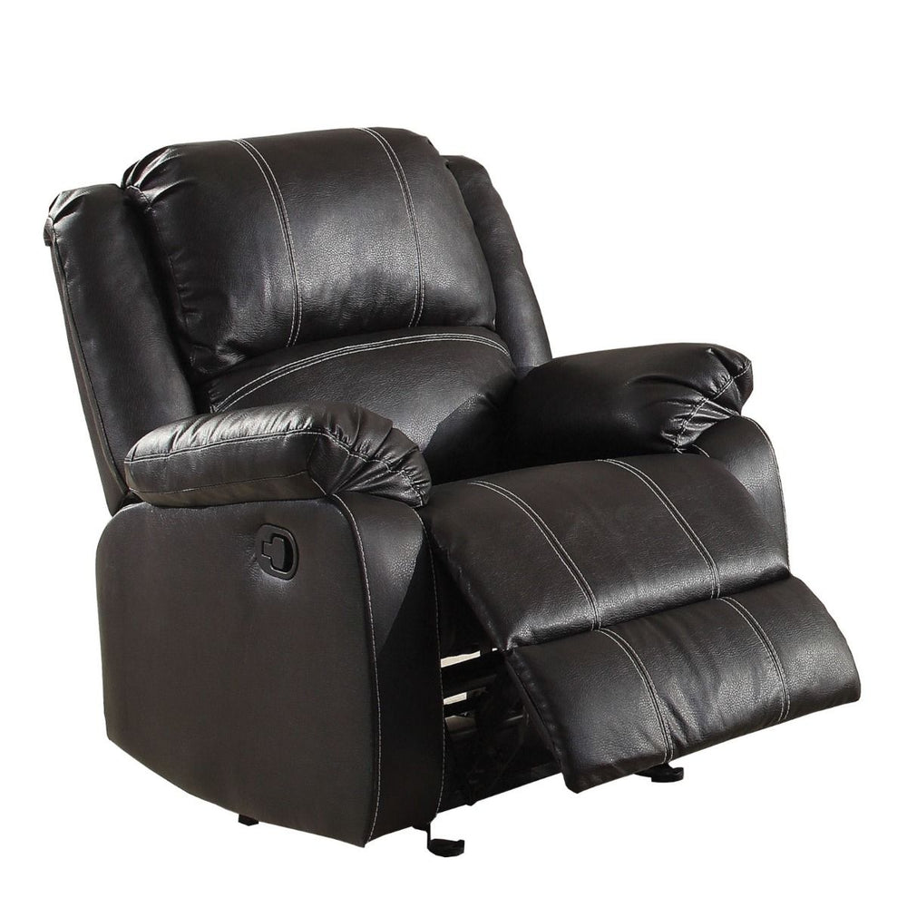 The Zuriel reclining sofa collection is a wonderful choice for any family room, combines luxurious faux leather with the comfort of padded, reclining seating. Comfortable contoured seats, soft to the touch while the reclining footrests offer full leg supp