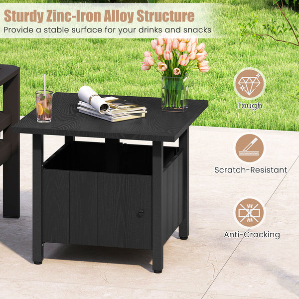 Sturdy zinc-iron alloy structure for enhanced stability<br>Ensure extra sturdiness with reinforced structure and sturdy supporting base<br>Maintain balance thanks to the adjustable foot pads<br>1.89" umbrella hole for most standard patio umbrellas (not in