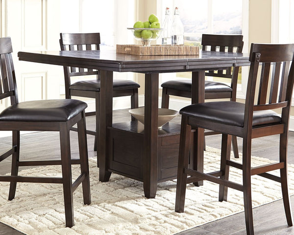  beautifully served. This counter height extension table raises the bar with a simply striking design and rich