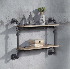 Add a touch of farmhouse industrial with the Brantley pipe wall shelf. Ideal for any room in the home. Great for exhibiting wall decor and as a stylish storage display. Providing spacious storage and decor to keep your home or office clean while adding an