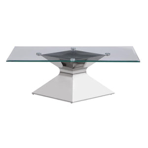 it includes a rectangular top with a beveled edge for added dimension. The clear glass showcases the 