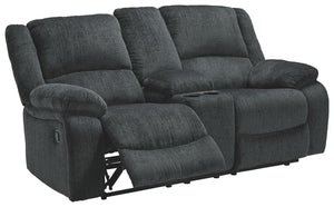 Draycoll - Dark Gray - DBL Rec Loveseat w/Console