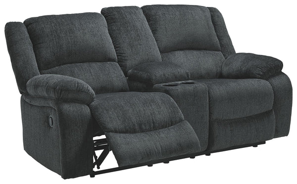 Draycoll - Dark Gray - DBL Rec Loveseat w/Console