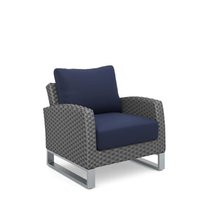  featuring 2 Club Chairs in Blue. Crafted with durable aluminum frames coated in a scratch-resistant powder finish