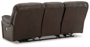 Leesworth - Dark Brown - Power Reclining Sofa